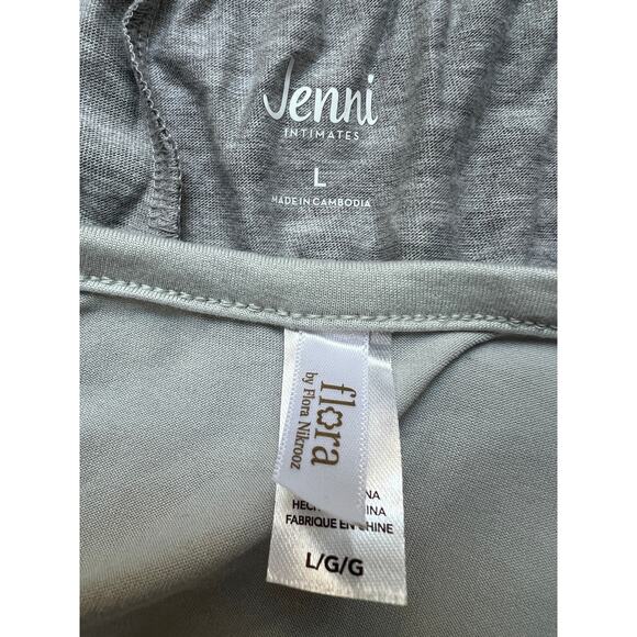 FLORA & JENNI PAJAMA MIXED LOUNGE SLEEP SET GRAY SHIRT ANIMAL PRINT JOGGER LARGE - Picture 5 of 15